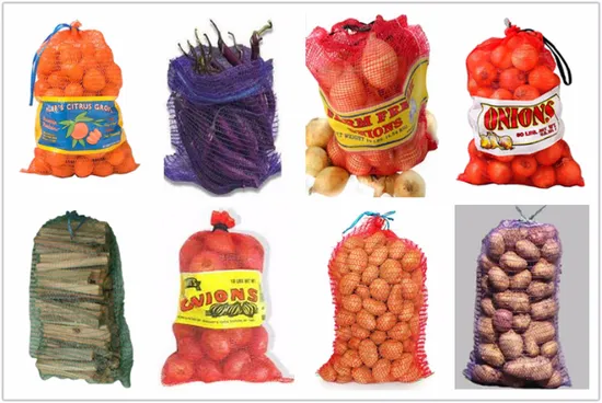 Сетчатые мешки PE Fruit Net Bag Raschel для пластиковой упаковки дров, чеснока и лука